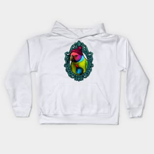 Bird Cameo: Plum Headed Parakeet (Thirsty Bird) Kids Hoodie